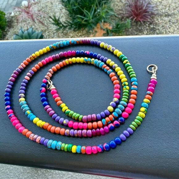 Lynn Rachel Rose Chroma Baby necklace, 30 inches with 14 K gold hardware - Picture 3 of 6